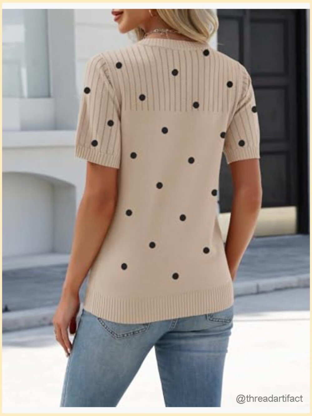 Women's Short Sleeve Crew Neck Hollow Out Pullover Sweater Blouse Lightweight - Picture 5 of 7